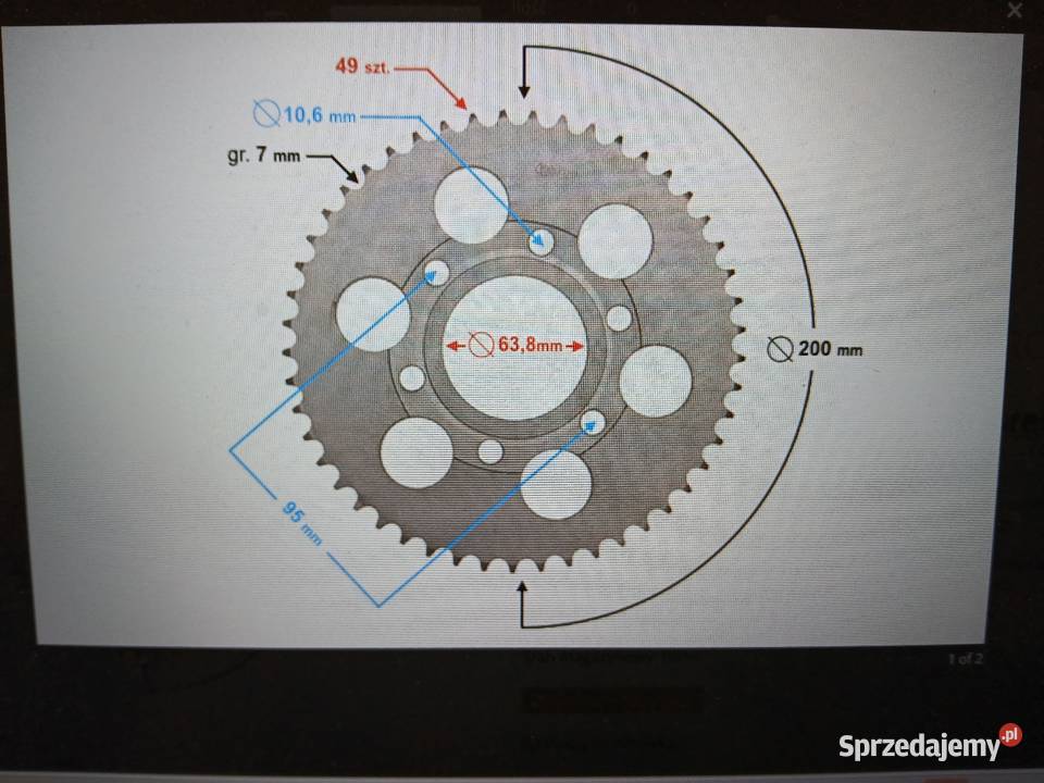 Zębatka tylna 49428 do PRO50 Zębatki napędowe Resko