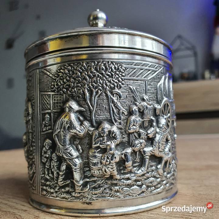 Douwe Egberts pojemnik posrebrzany Nowa Sól