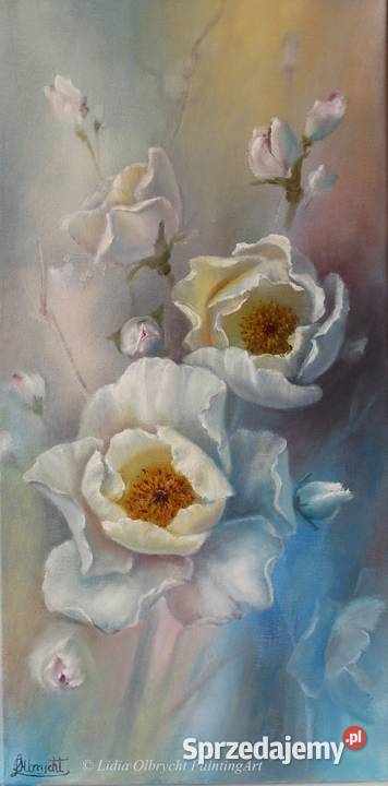 Dzika Róża ręcznie malowany olejny LOlbrycht małopolskie Nowy Sącz sprzedam