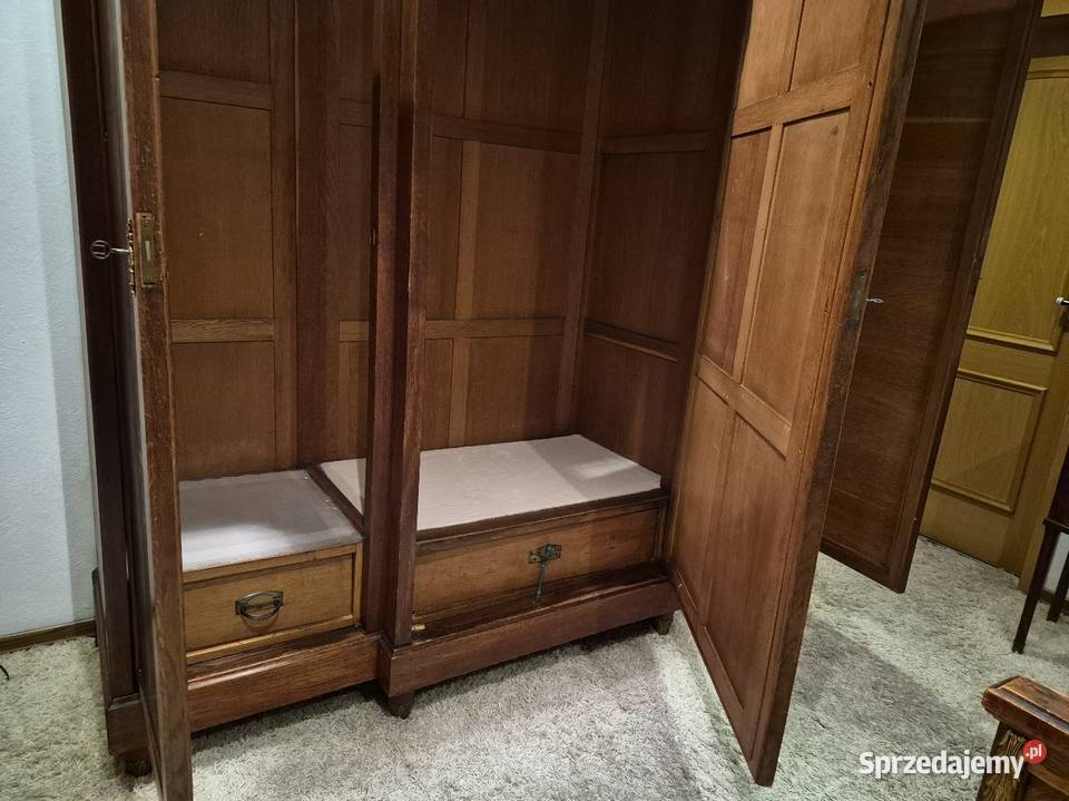 Stara sypialnia dębowa secesyjna łóżko szafa Meble do sypialni