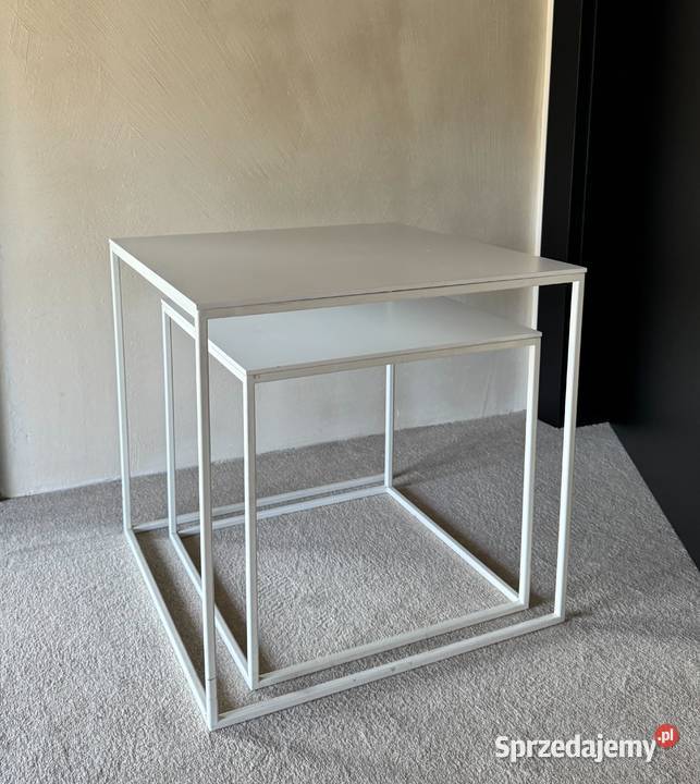 stolik kawowy x2 zestaw białych stolików Chorzów sprzedam