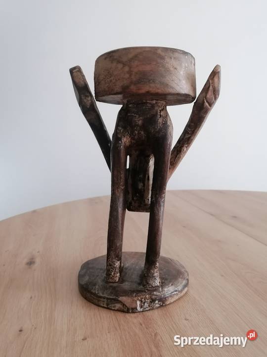 świecznik rzeźba z drewna vintage Łódź sprzedam