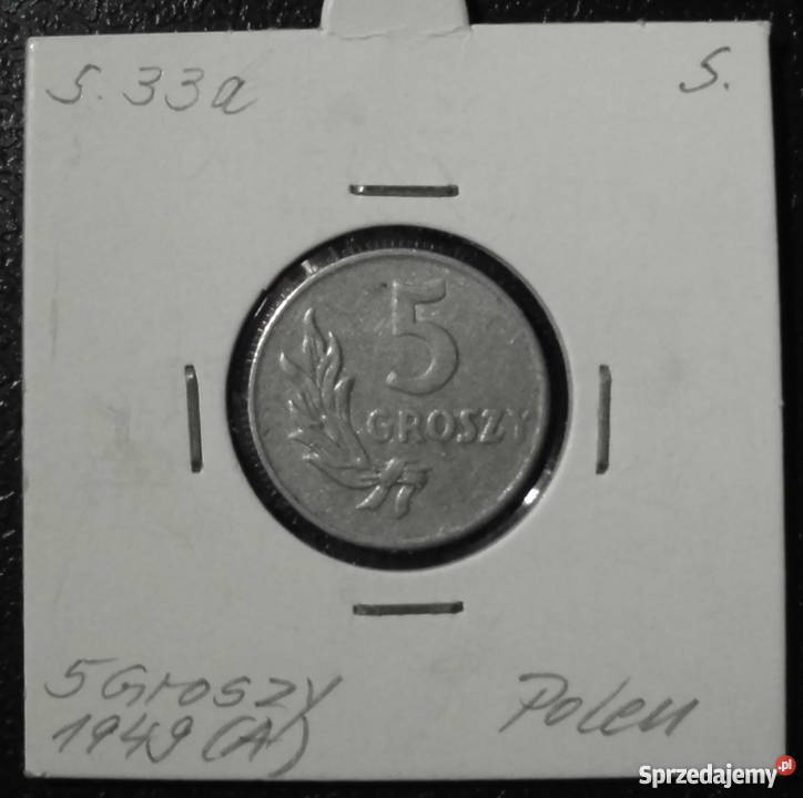 5 groszy 1949 Aluminium ŁADNE Numizmatyka Kraków sprzedam