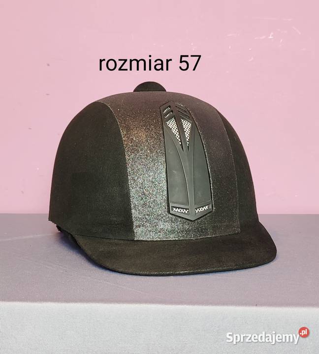 Kask jeździecki z brokatem rozmiar 57 czarny Jasień