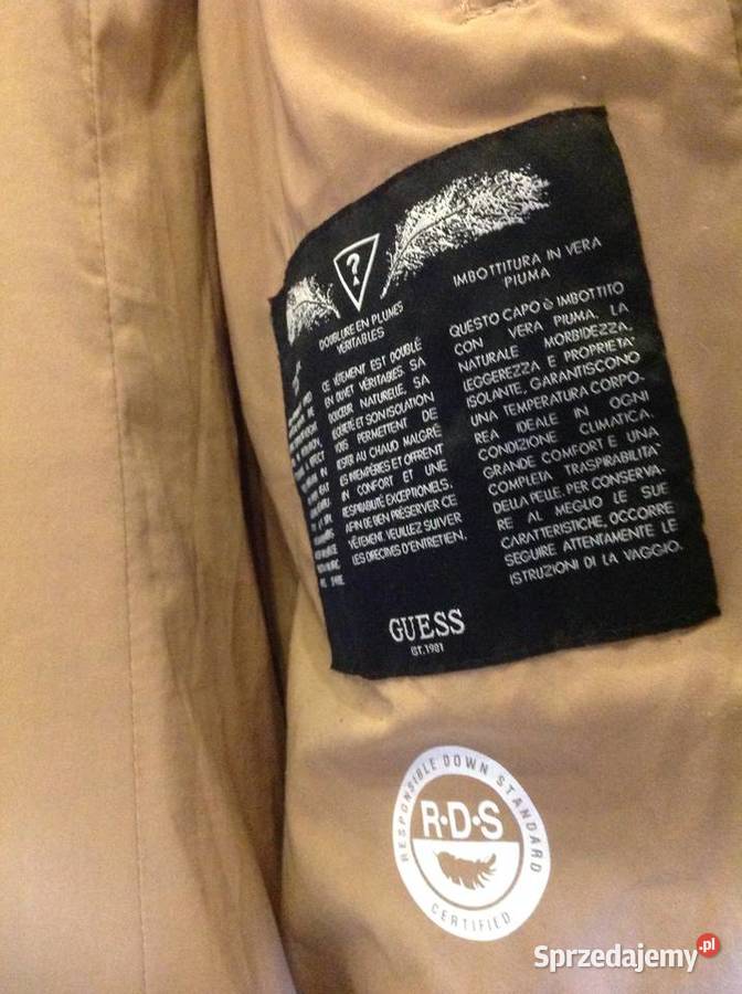 Kurtka Długa Puchowa Damska GUESS XS XS Nowa Sól