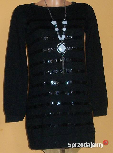 Sweter tunika w kolorze czarnym z bawełny r 3840 Rozmiar 40(L) Wieleń