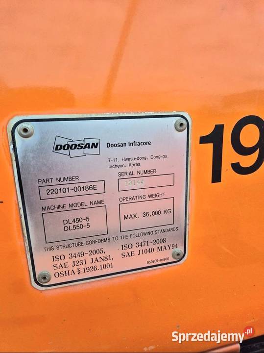Ladowarka kolowa DOOSAN nie mazowieckie Warszawa