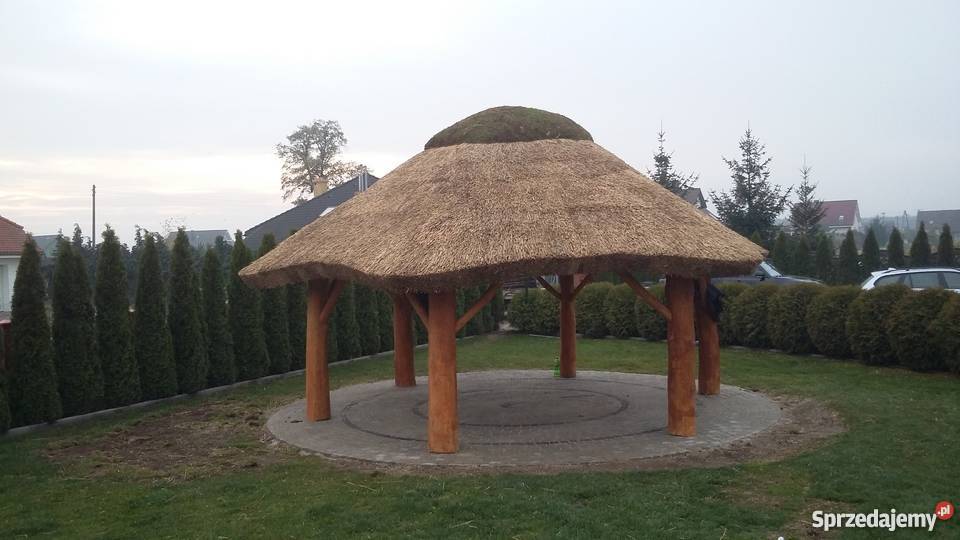 Altany huśtawki kryte trzcina strzecha