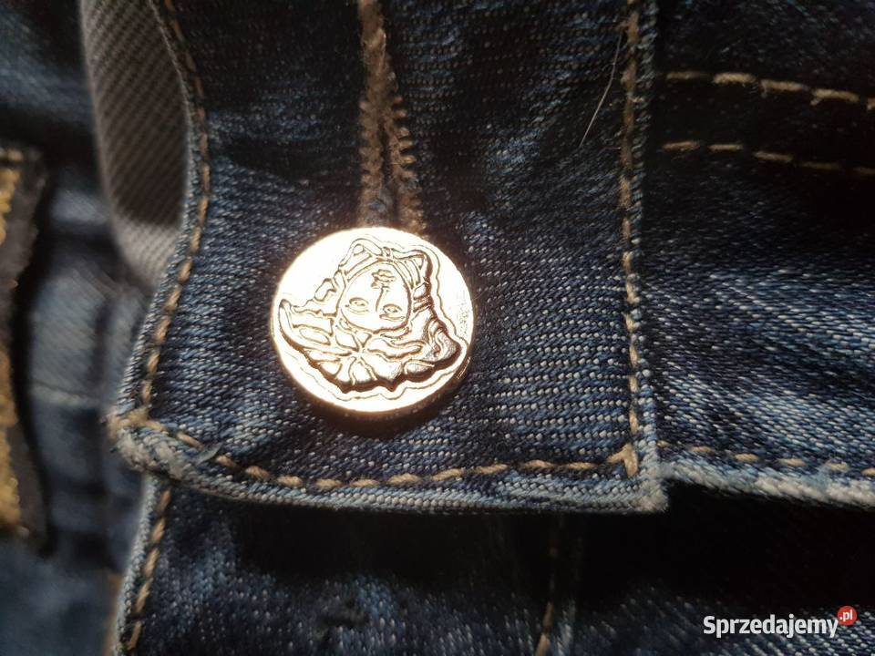 spodnie dżinsy versace zdobione przeszycia Spodnie Kielce