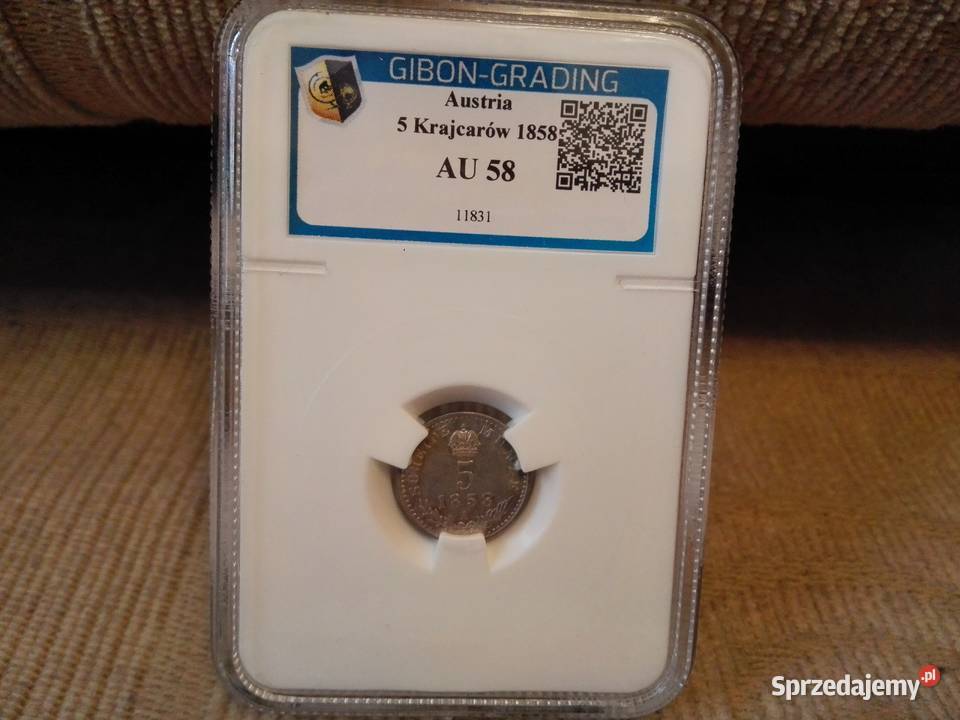 5 KRAJCARÓW 1858 AUSTRIA moneta srebrna Czersk
