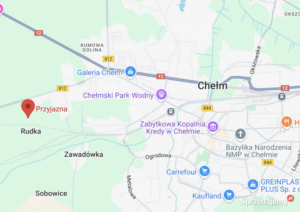 Działka budowlana 1800 m2 w Rudce koło Chełma Rudka sprzedam