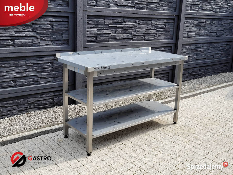 Nowy stół gastronomiczny z 2 półkami wym Ostrów Wielkopolski