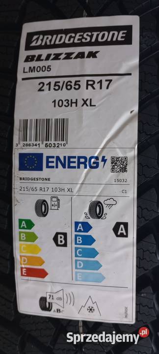 Opona Zimowa BRIDGESTONE LM005 21565R17 103H XL 65 łódzkie Łask