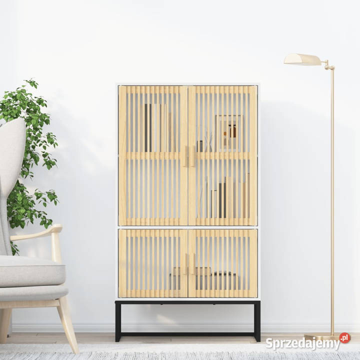 Wysoka szafka biała 70x35x125 materiał Warszawa sprzedam