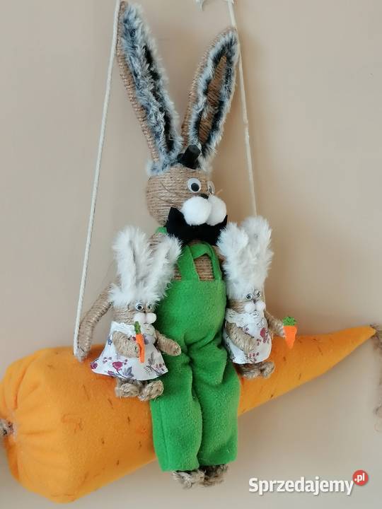 Zabawna dekoracja wielkanocna z zajączkami na śląskie