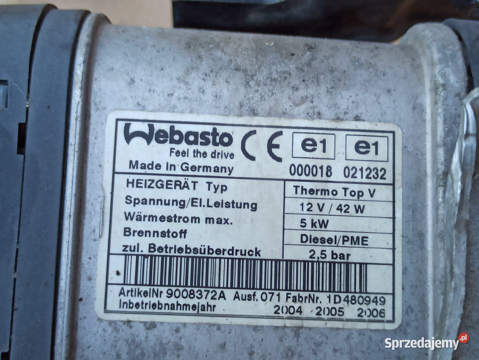 VW Touran Webasto 1K0815065P osobowe Ogrzewanie postojowe Bolesławiec sprzedam