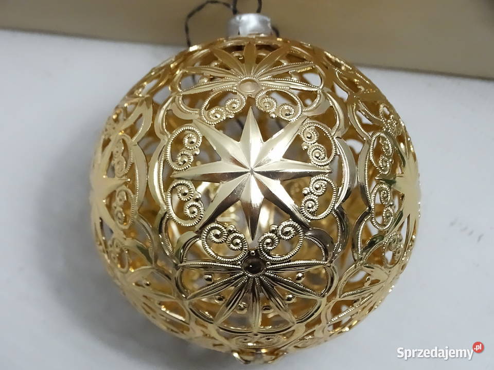Bombki Choinkowe Ażurowe Złote Vintage Retro Wyposażenie wnętrz Biłgoraj sprzedam