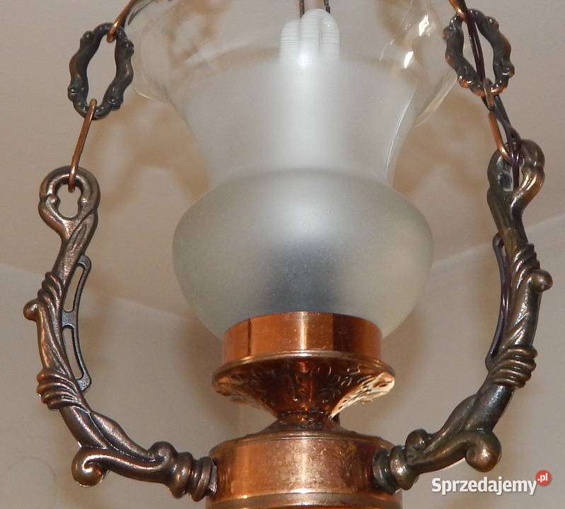 Rustykalna antyczna lampa miedziana Unikatowy warmińsko-mazurskie Elbląg