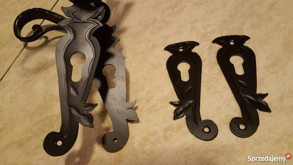 Uchwyt do drzwi czarny pochwyt kuty antaba retro Rzeszotary