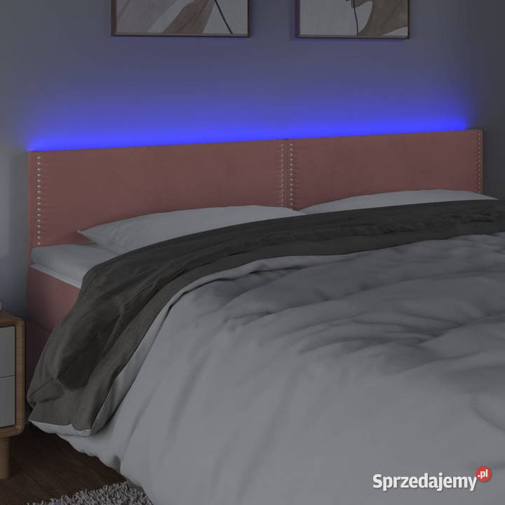 Zagłówek do łóżka z LED różowy 160x5x7888 mazowieckie Warszawa