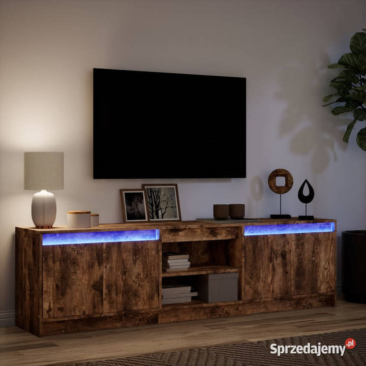 Szafka pod TV z LED przydymiony dąb 180x34x50 Warszawa