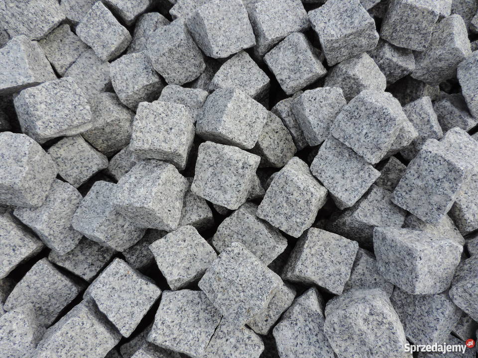 KOSTKA GRANITOWA SZARA 46 BOBREK koło OŚWIĘCIMIA małopolskie