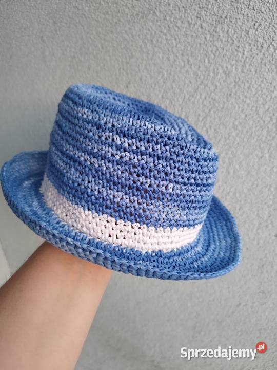 Kapelusz trilby z naturalnej raffii ręczne Piotrków Trybunalski