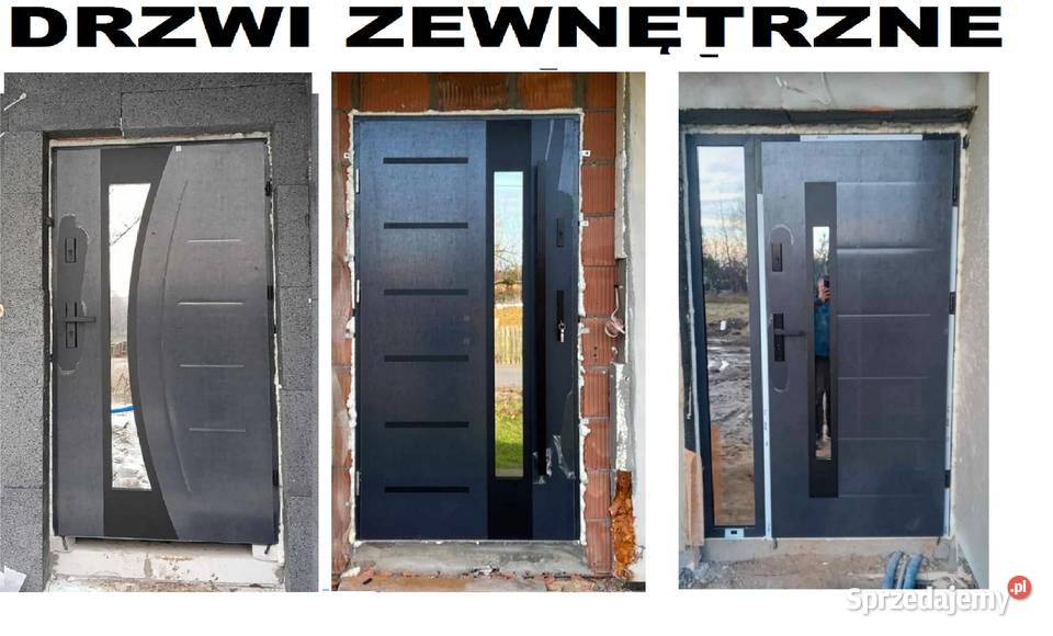 Drzwi zewnętrzne metalowe i drewniane ręki Pińczów