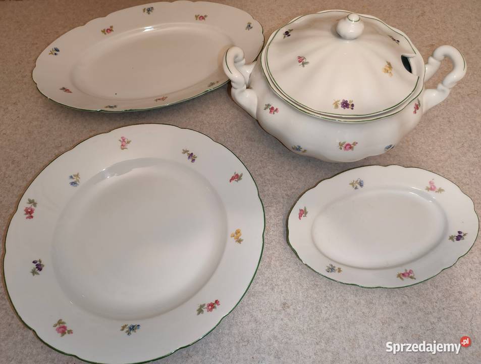 Stara Porcelana Ćmielów 3 półmiski waza biały śląskie Bielsko-Biała