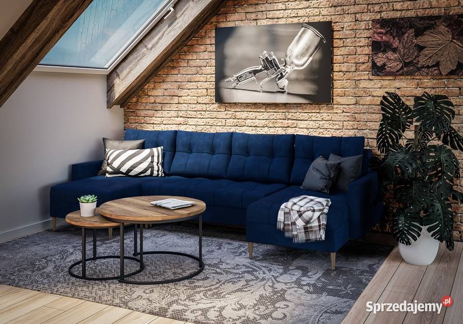 Narożnik skandynawski U z funkcją spania 140cm Kraków