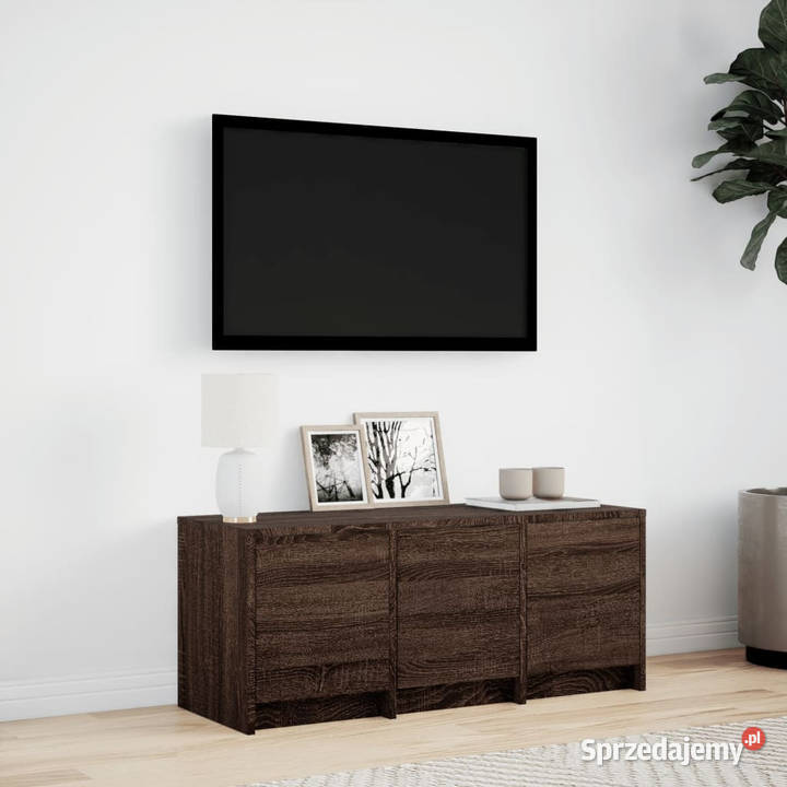 Szafka TV z LED brązowy dąb 97x34x40 WM852242 Warszawa sprzedam
