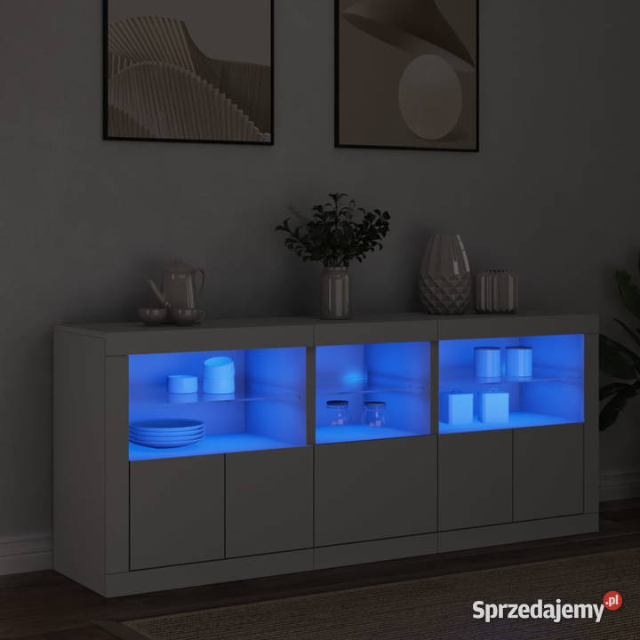 Szafka z oświetleniem LED biała 162x37x67 Warszawa