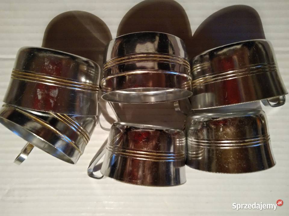 Koszyczki aluminiowe na szklanki z uchwytem PRL Gliwice