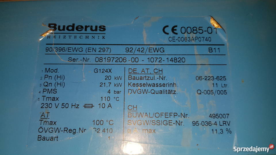 Kocioł Buderus Logano G124 20kW zasobnik 200l Piece i kominki mazowieckie Warszawa sprzedam