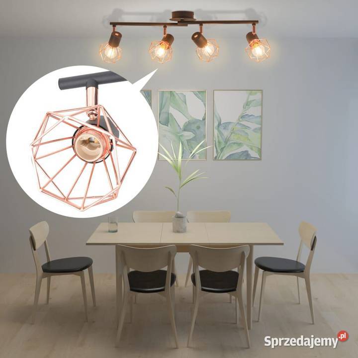 vidaXL Lampa sufitowa z 4 żarówkami E14 czarno Warszawa sprzedam