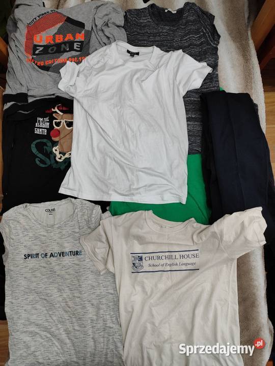Zestaw ubrań męskich XSSM 8 sztuk Tshirty jeansy Rozmiar M Zwierzyniec