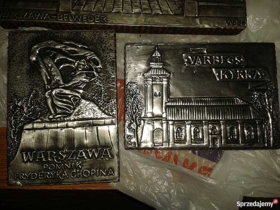 Dwa wypukłe odlewy na sklejce obrazki Pomnik Kraków