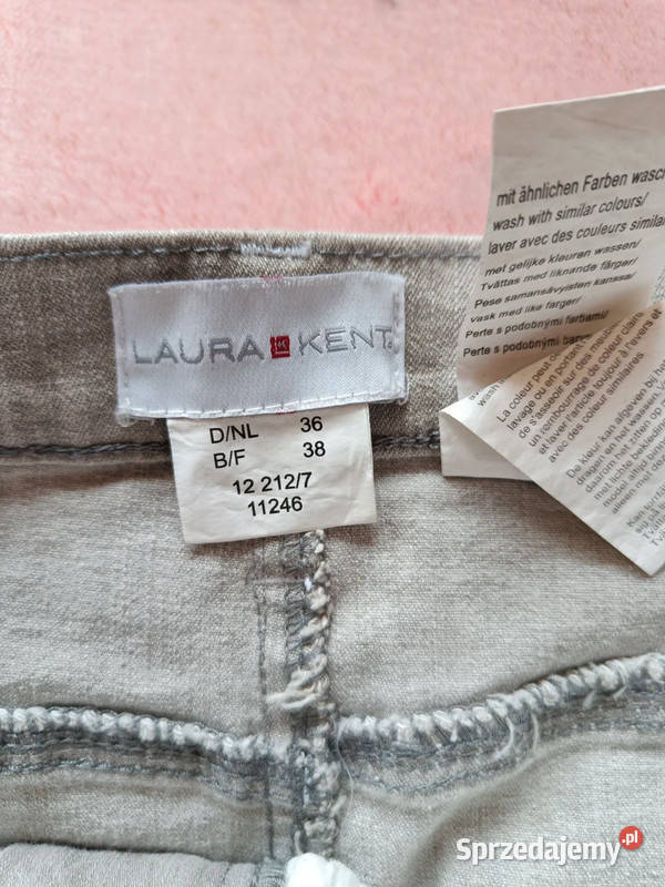 Bawełniana szara jeansowa spódnica tuba r S 36 Dąbrowica