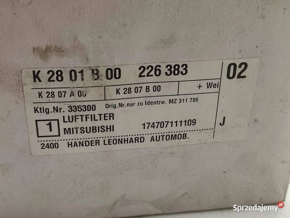 FILTR POWIETRZA MITSUBISHI L200 25 TD 19962007 Powietrza