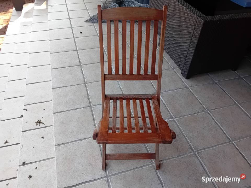 Krzesła ogrodowe 6 drewnianeużywane drewno Szczecin sprzedam