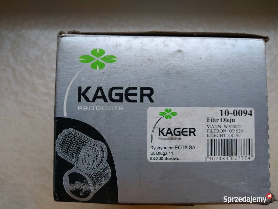 Filtr oleju 100094 KAGER FSO Polonez Fiat Tempra śląskie Chorzów