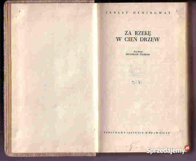 4190 RZEKĘ W CIEŃ DRZEW ERNEST HEMINGWAY Czyrna