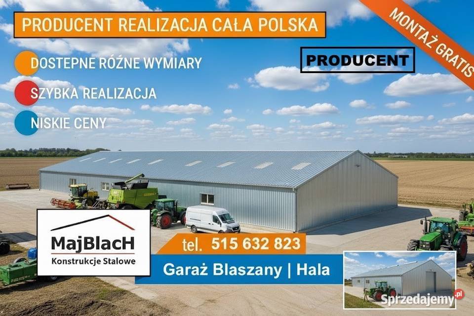 A120Garaż Blaszany Jednospadowy GRAFITOWYZłoty Brzeg