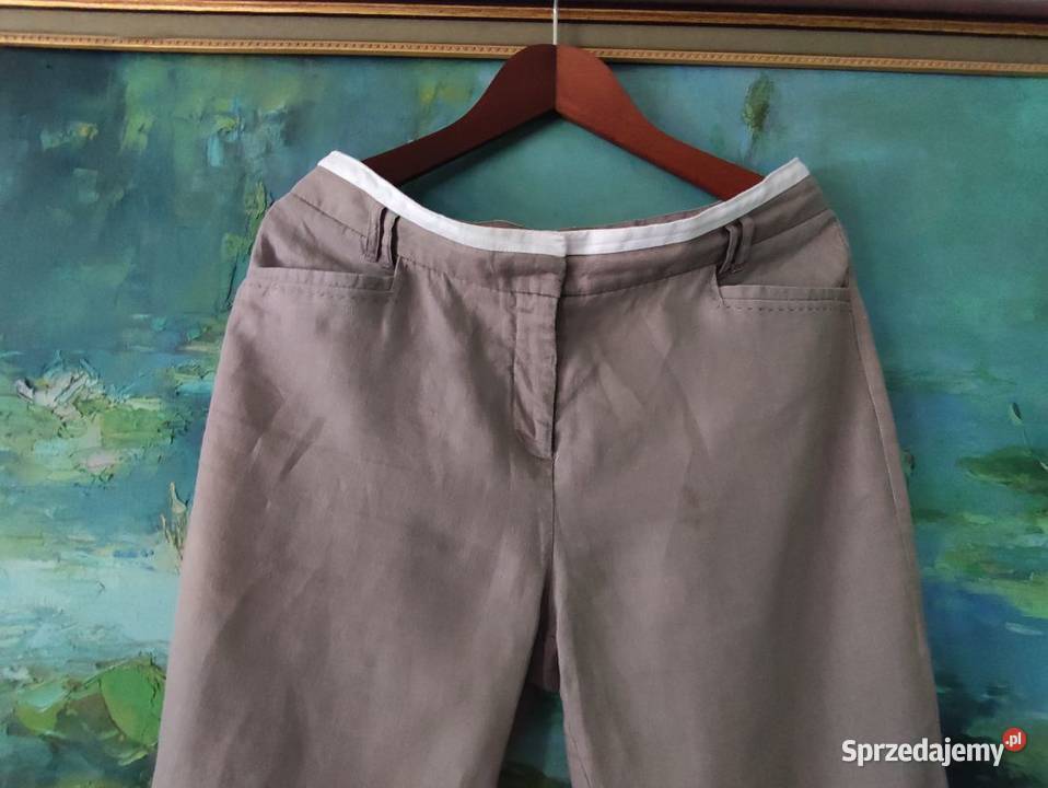 eleganckie wyjściowe letnie spodnie lniane Kielce