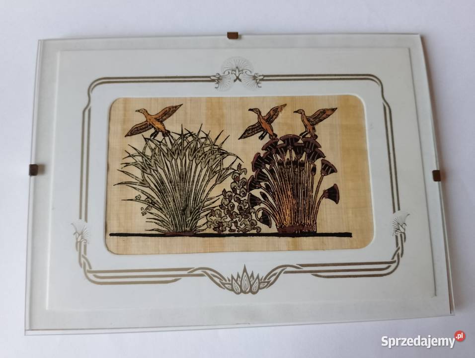 KARTKA malowana na papirusie składana PAPIRUS z Kartki okolicznościowe Oborniki