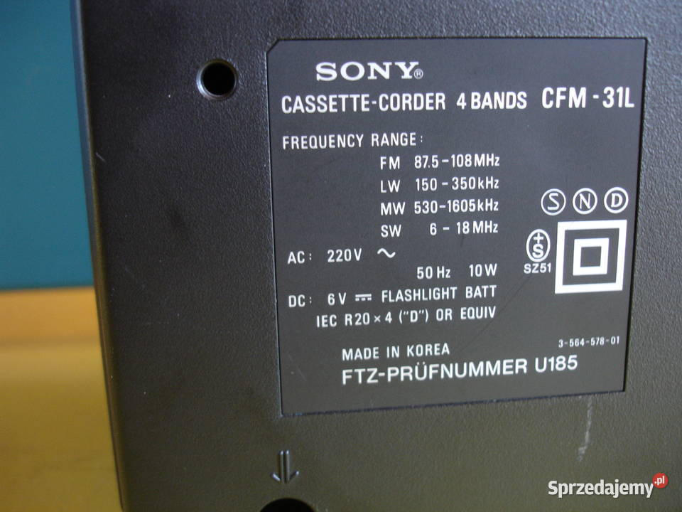 Radiomagnetofon SONY CFM31L Zielona Góra