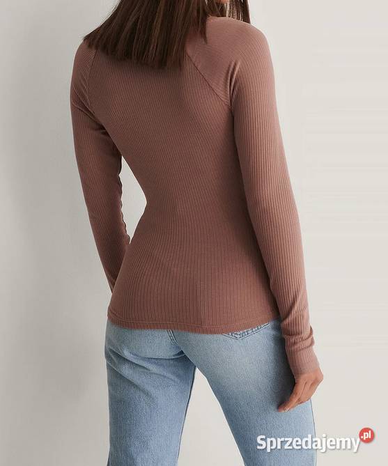 NAKD PRĄŻKOWANY TOP BLUZKA SWETER BRUDNY RÓŻ 38 Bluzki i koszule Moda i Styl Kalisz