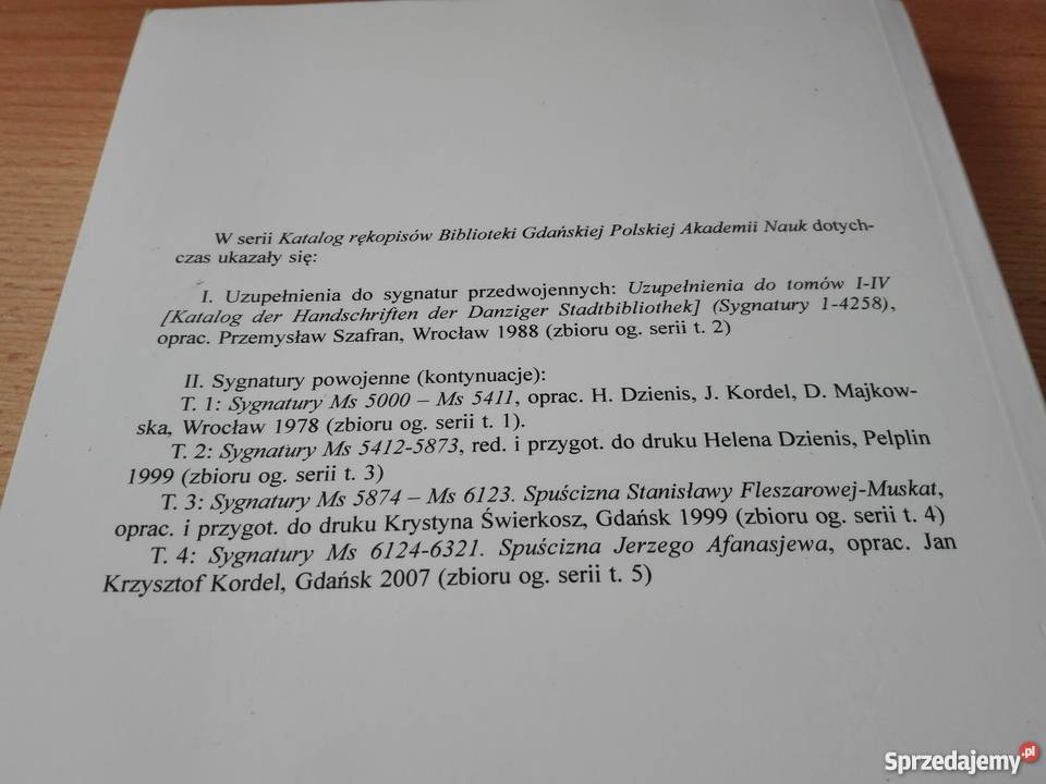 Katalog rękopisów Biblioteki Gdańskiej PAN T 5 Książki naukowe i popularnonaukowe pomorskie Gdańsk