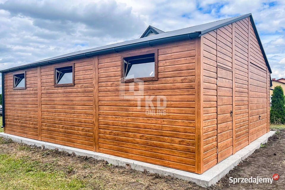 Garaż blaszany 7x7m Brama uchylna drzwi 6x okno 49m2 Białystok