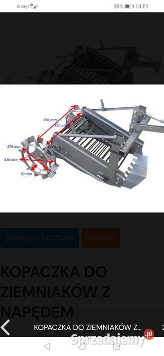 Mini Kopaczka do ziemniakow do quada ciagniczka nieuszkodzony Gdańsk